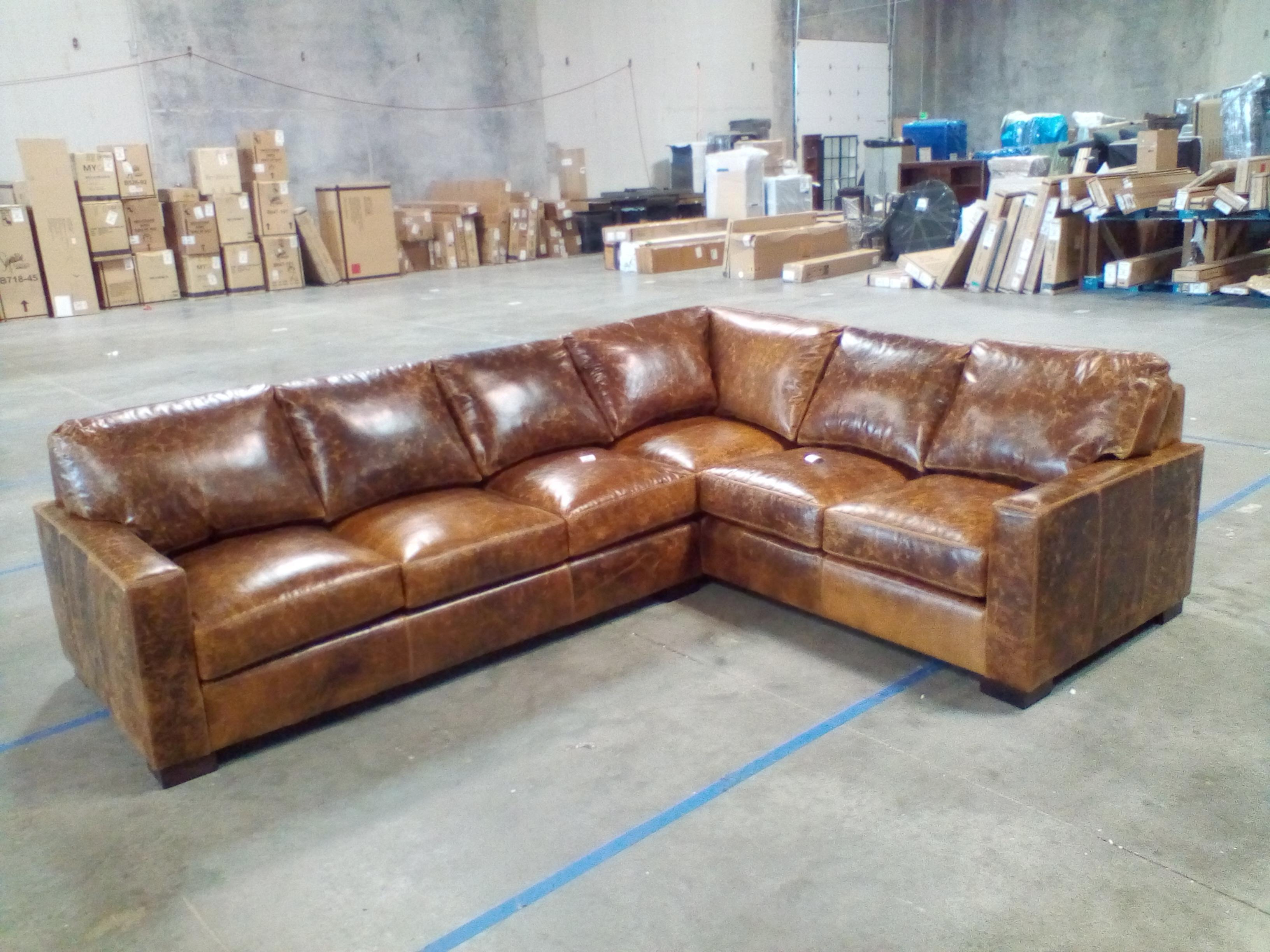 American Heritage Custom Giselle Leather Sectional 